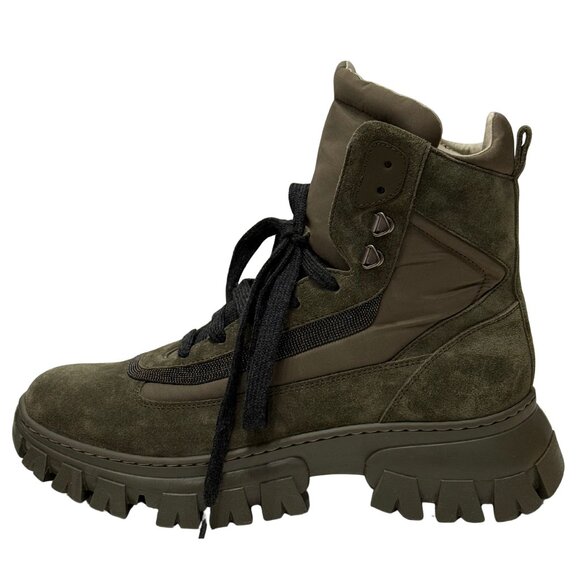 $1500 Brunello Cucinelli NEW! olive green suede boots size 9/39 - Picture 2 of 7